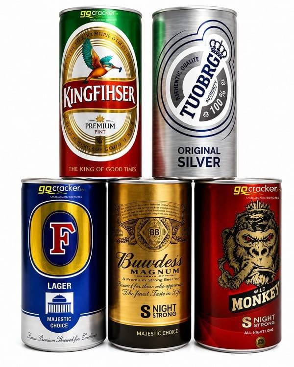 4"Tin Beer (Green & Red)
